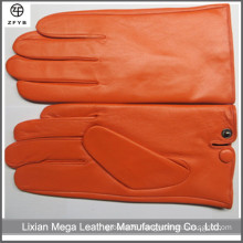 MEN'S THINSULATE ORANGER COLOR LEATHER GLOVES SOFT FLEECE LINED WINTER WARM GLOVES IN CANADA